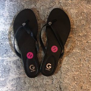 BRAND NEW black Guess Flip Flops